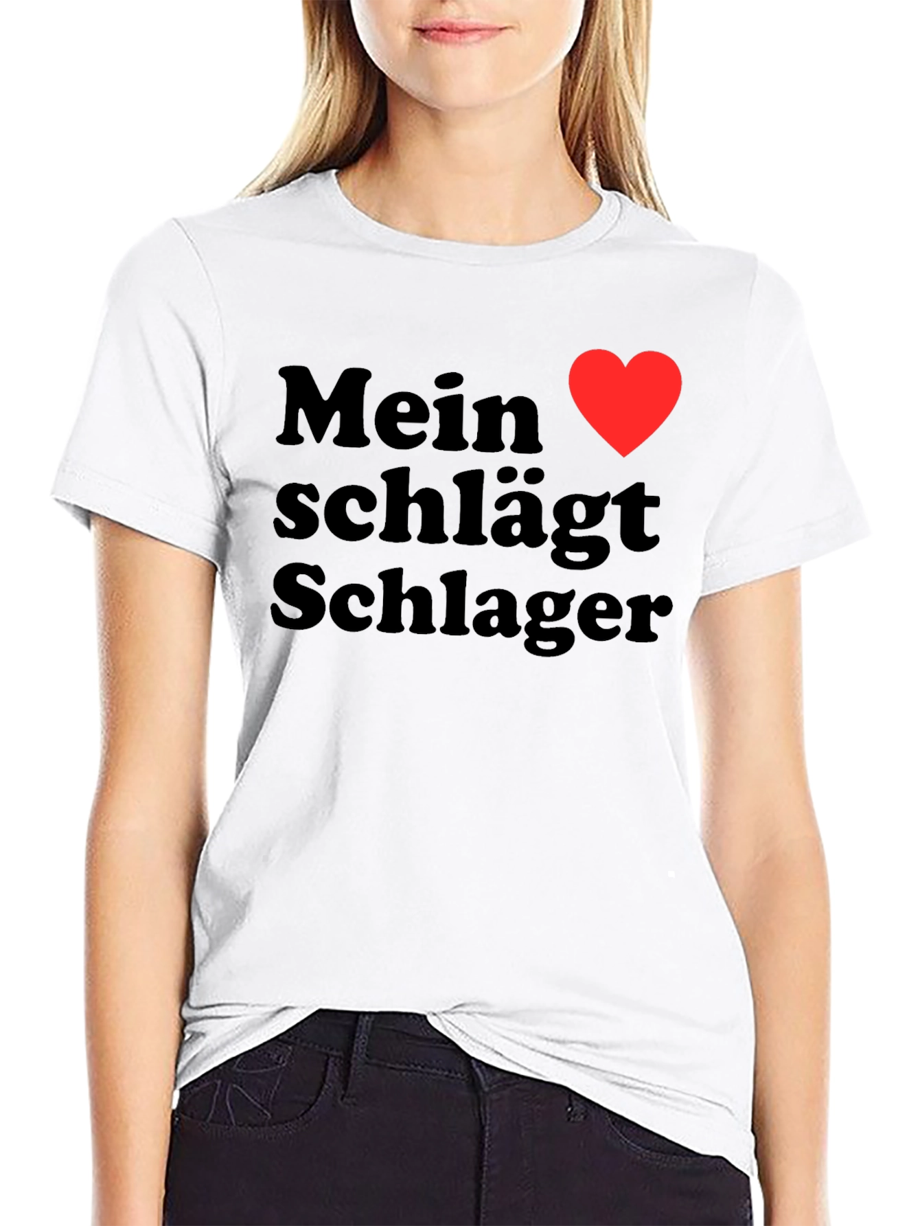 Mein Herz Schlager Heart Graphic Tee Shirt