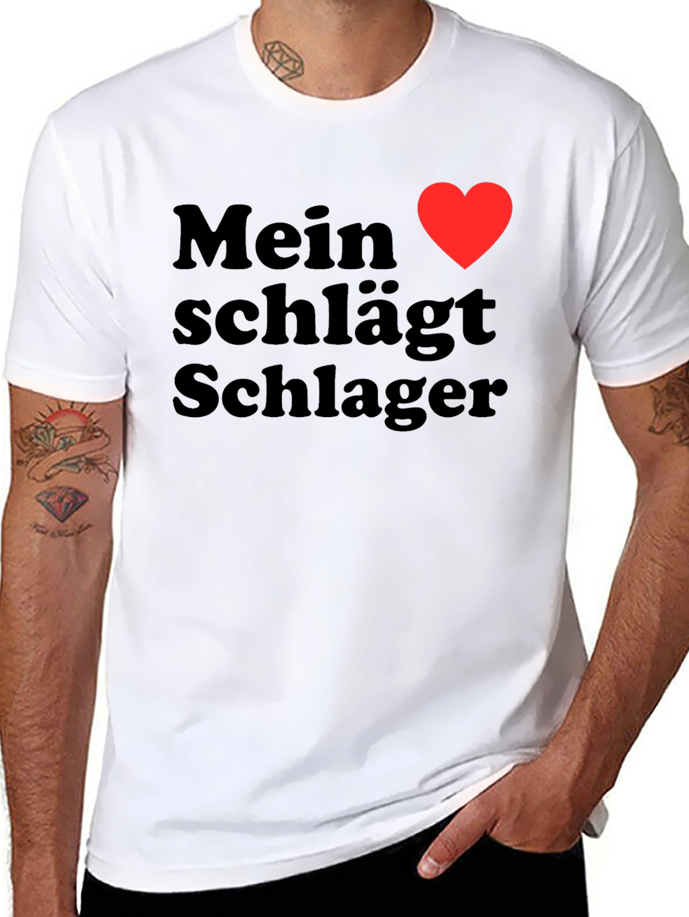 Mein Herz Schlager Heart Graphic Tee Shirt