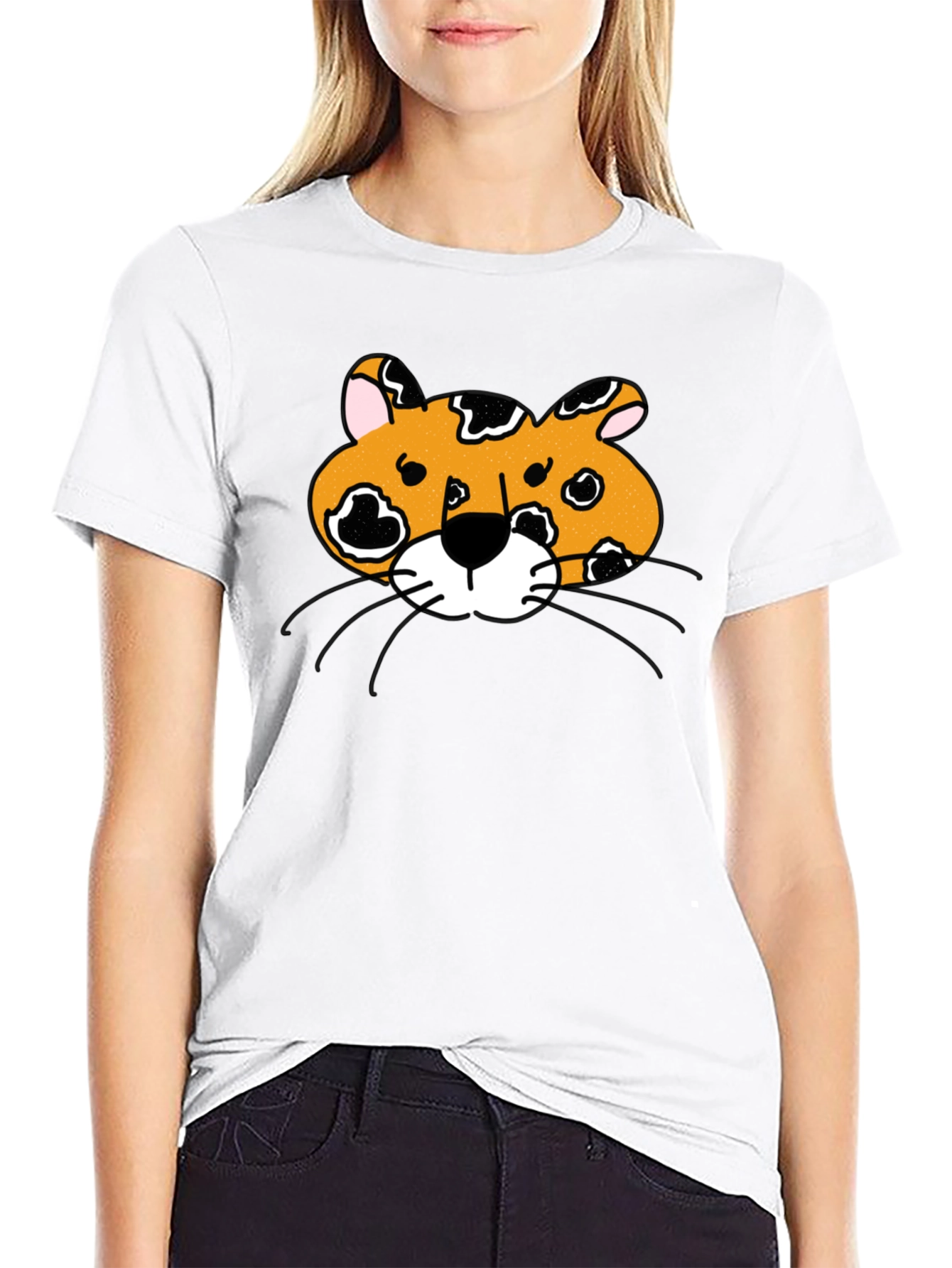 Leopard Graphic Print Mens Black T-Shirt