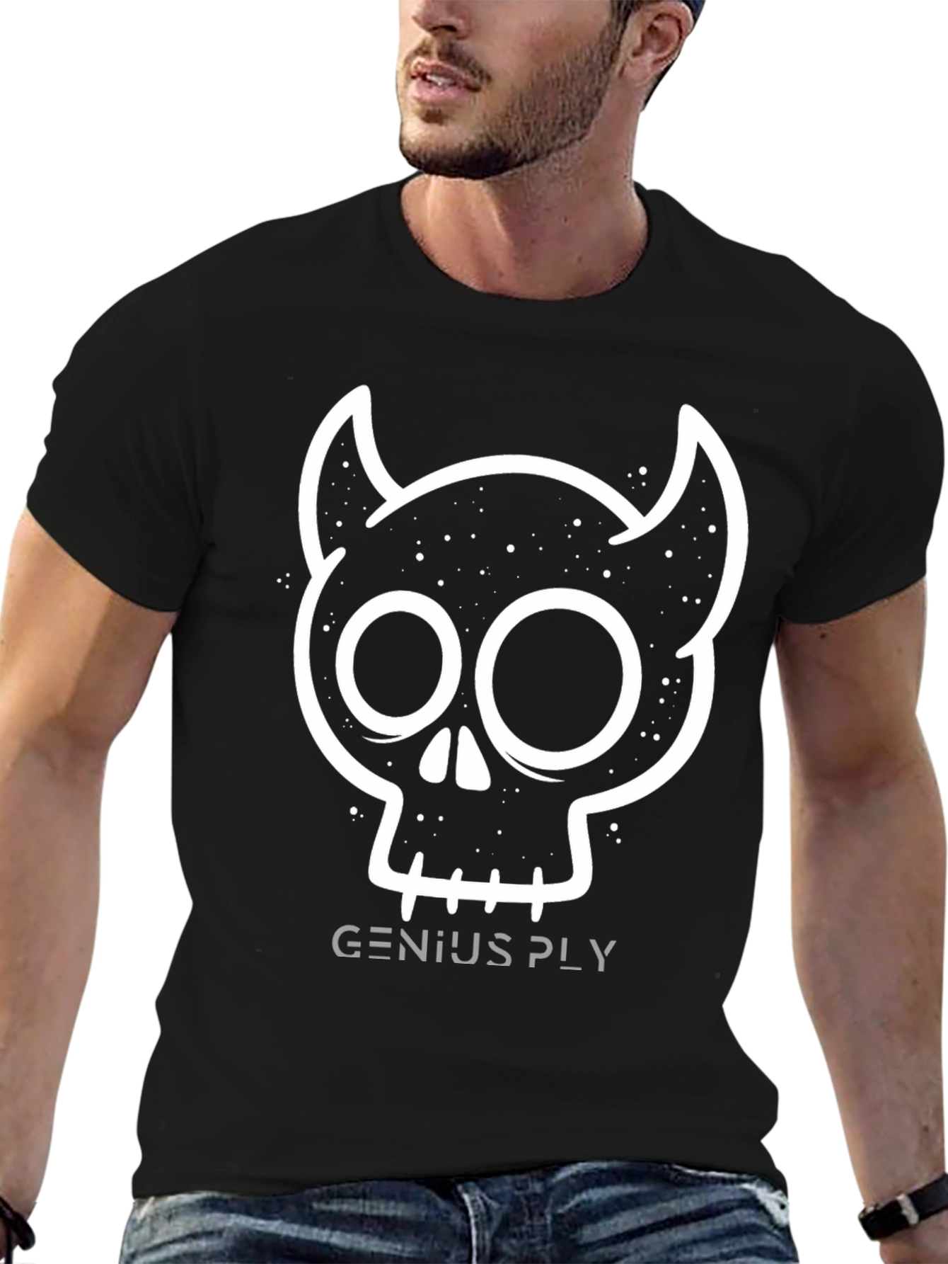 Devil Skull Graphic Tee - Genius Ply Black T-Shirt