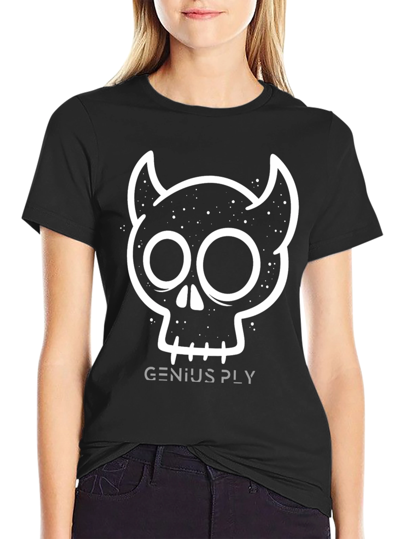 Devil Skull Graphic Tee - Genius Ply Black T-Shirt