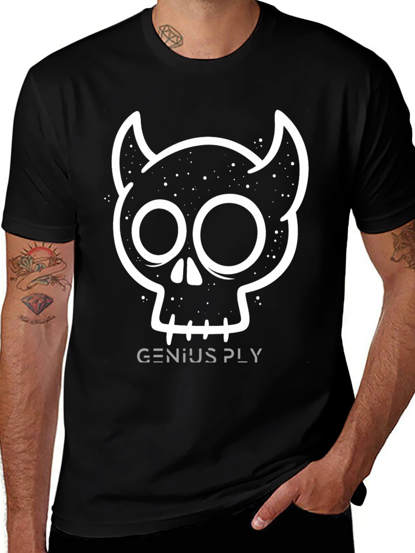 Devil Skull Graphic Tee - Genius Ply Black T-Shirt