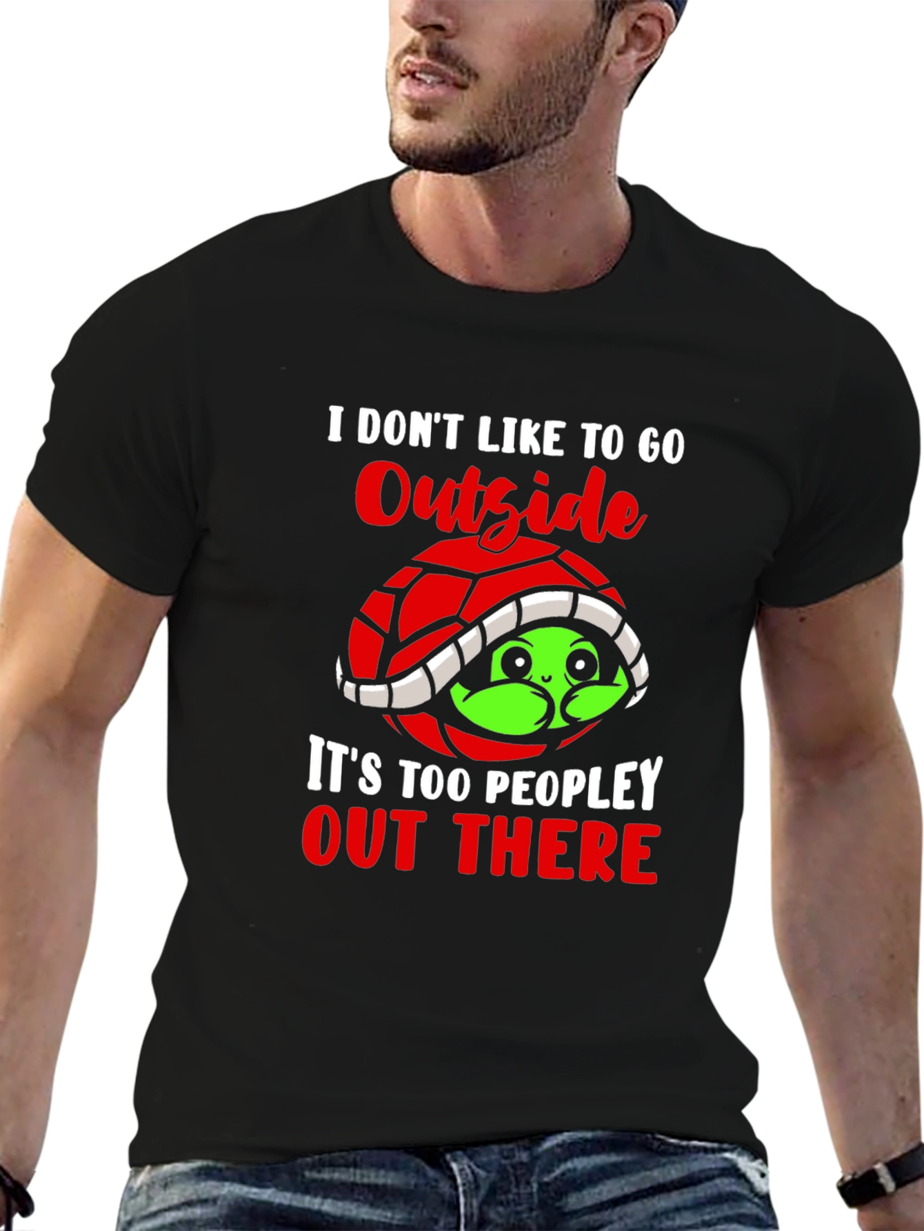 Introvert Turtle Graphic T-Shirt