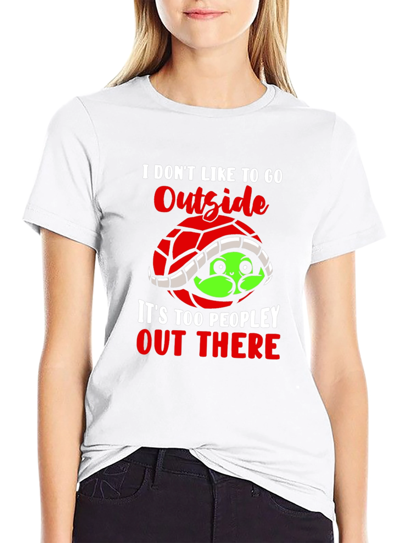 Introvert Turtle Graphic T-Shirt
