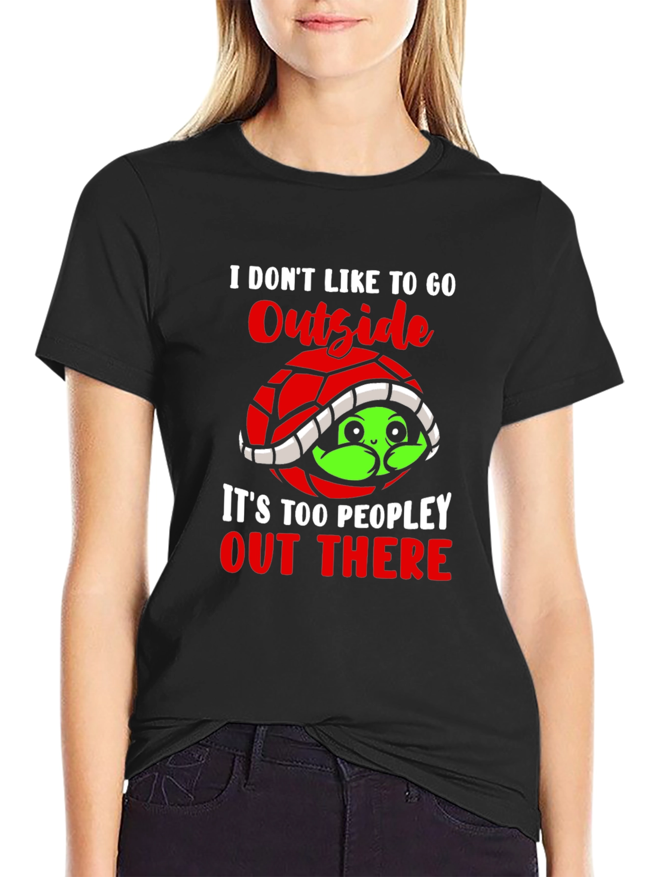 Introvert Turtle Graphic T-Shirt