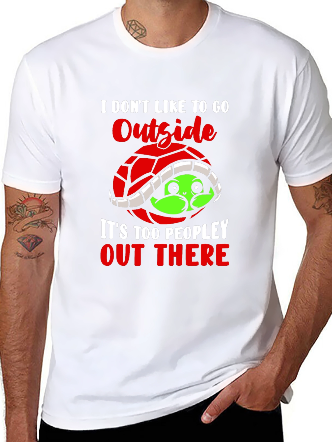 Introvert Turtle Graphic T-Shirt