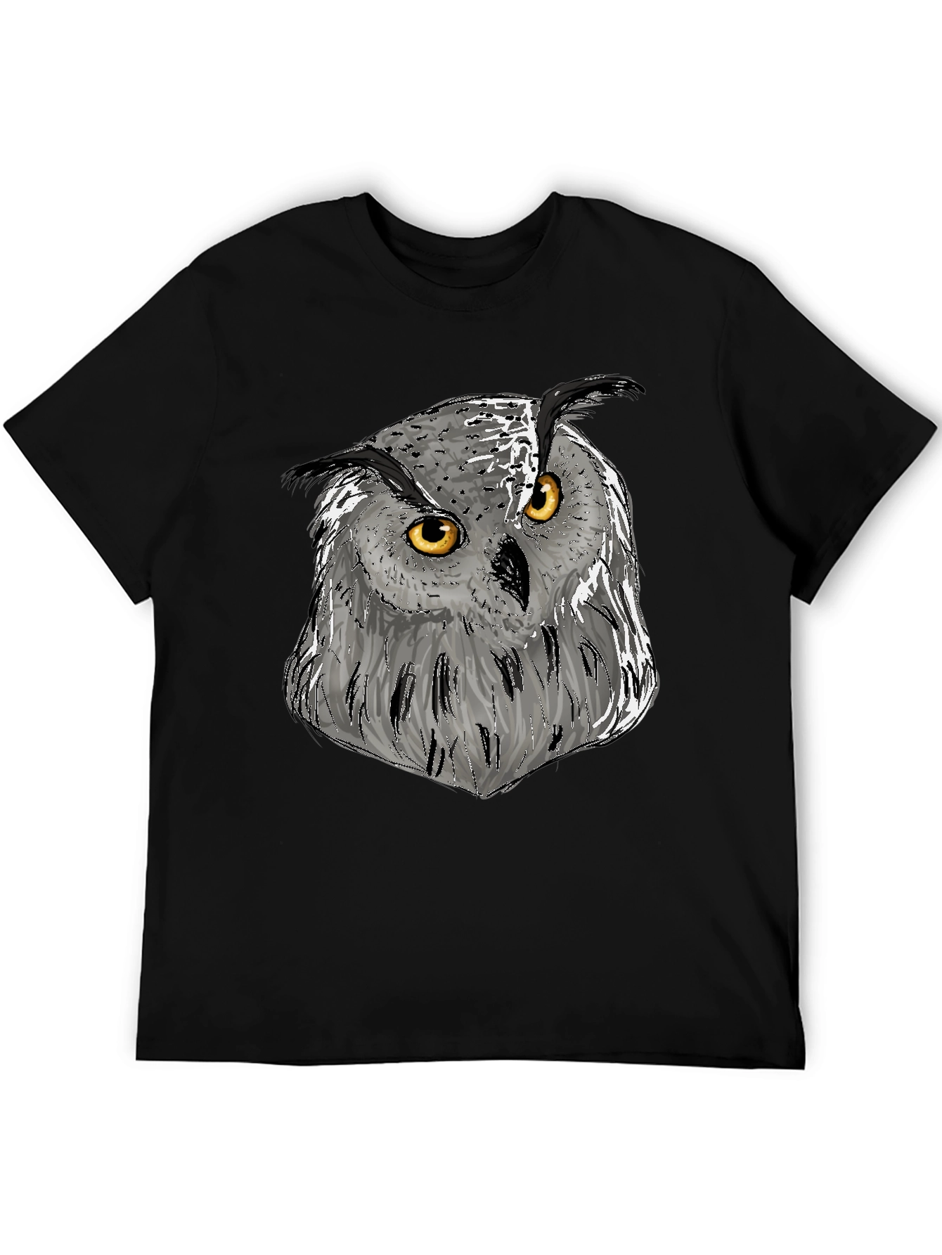 Owl Graphic Print Crew Neck T-Shirt