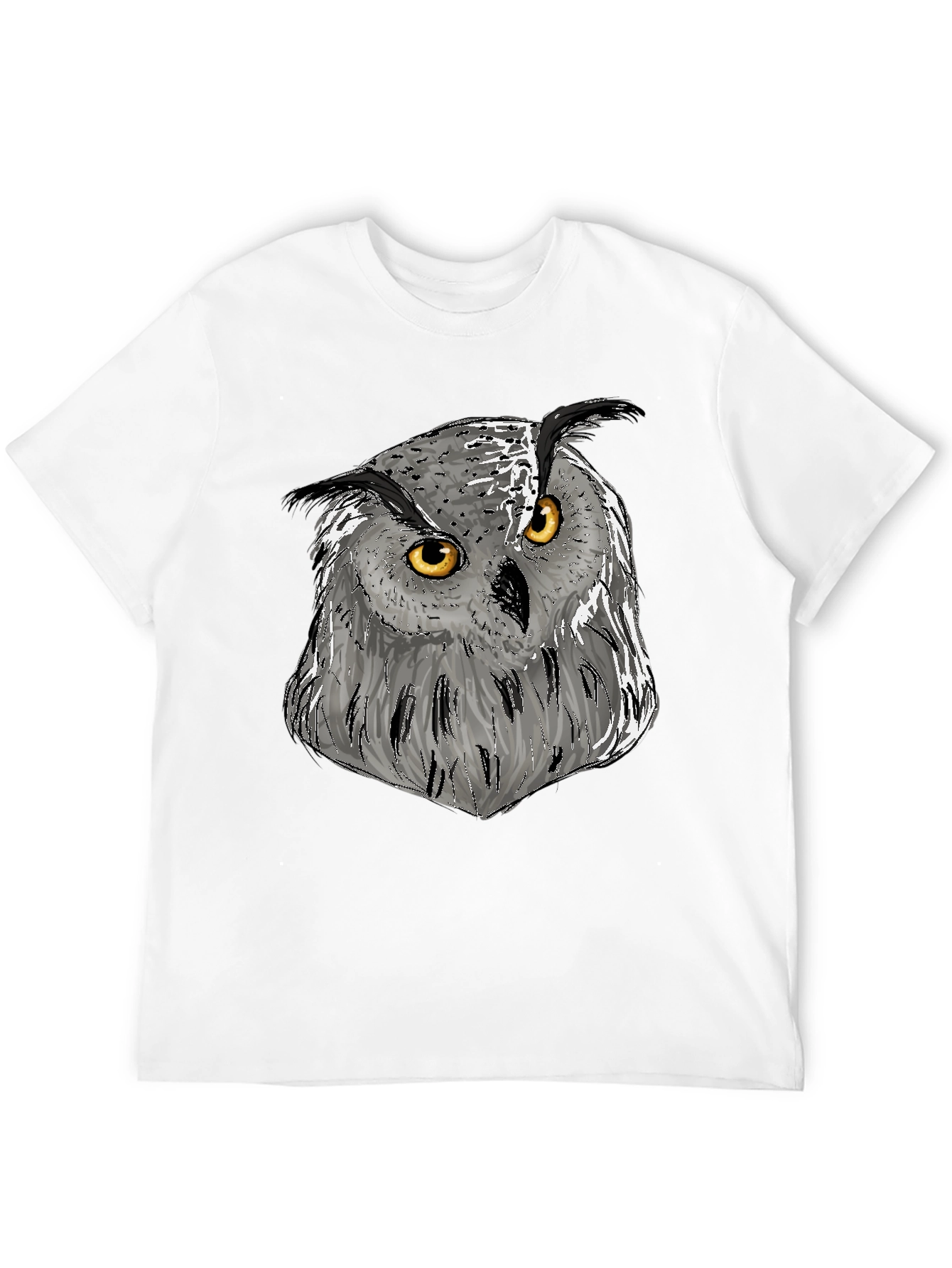 Owl Graphic Print Crew Neck T-Shirt
