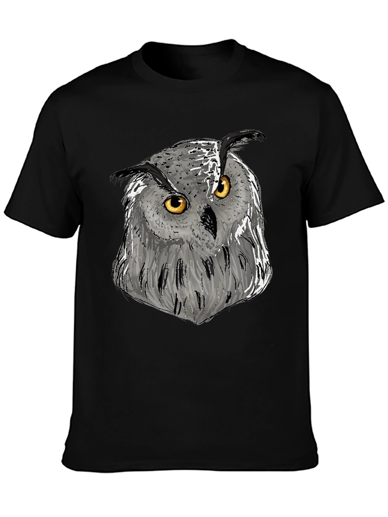 Owl Graphic Print Crew Neck T-Shirt