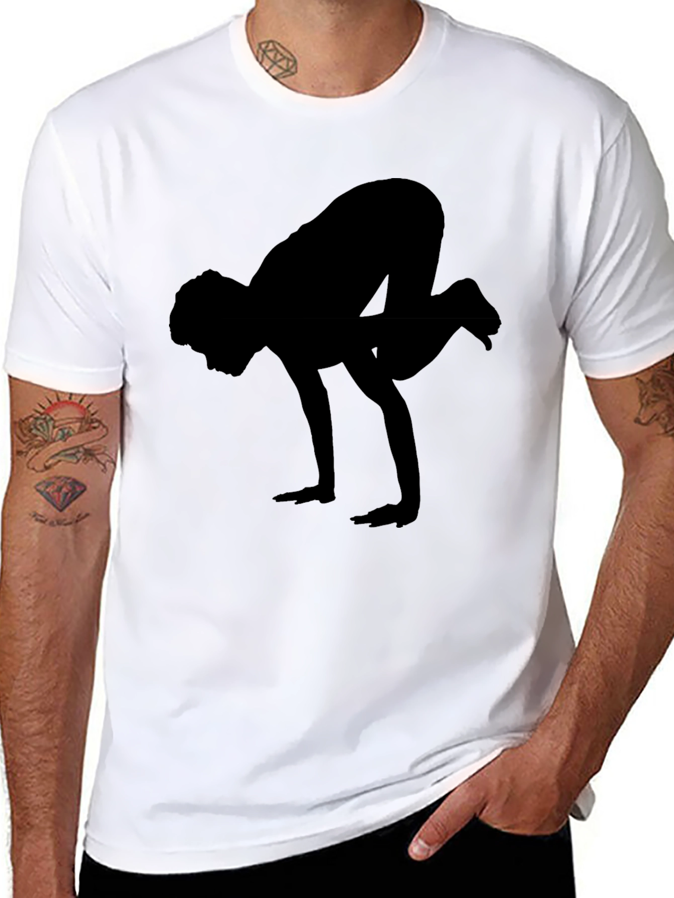 Black Yoga Silhouette Graphic Tee