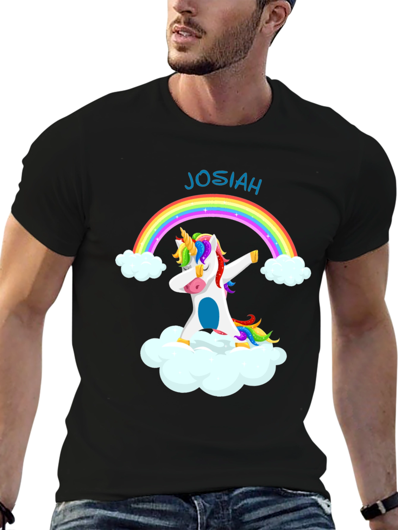 Rainbow Unicorn Dabbing T-Shirt - Personalized