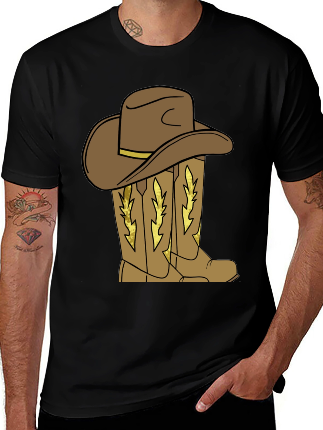 Cowboy Hat and Boots Graphic T-Shirt