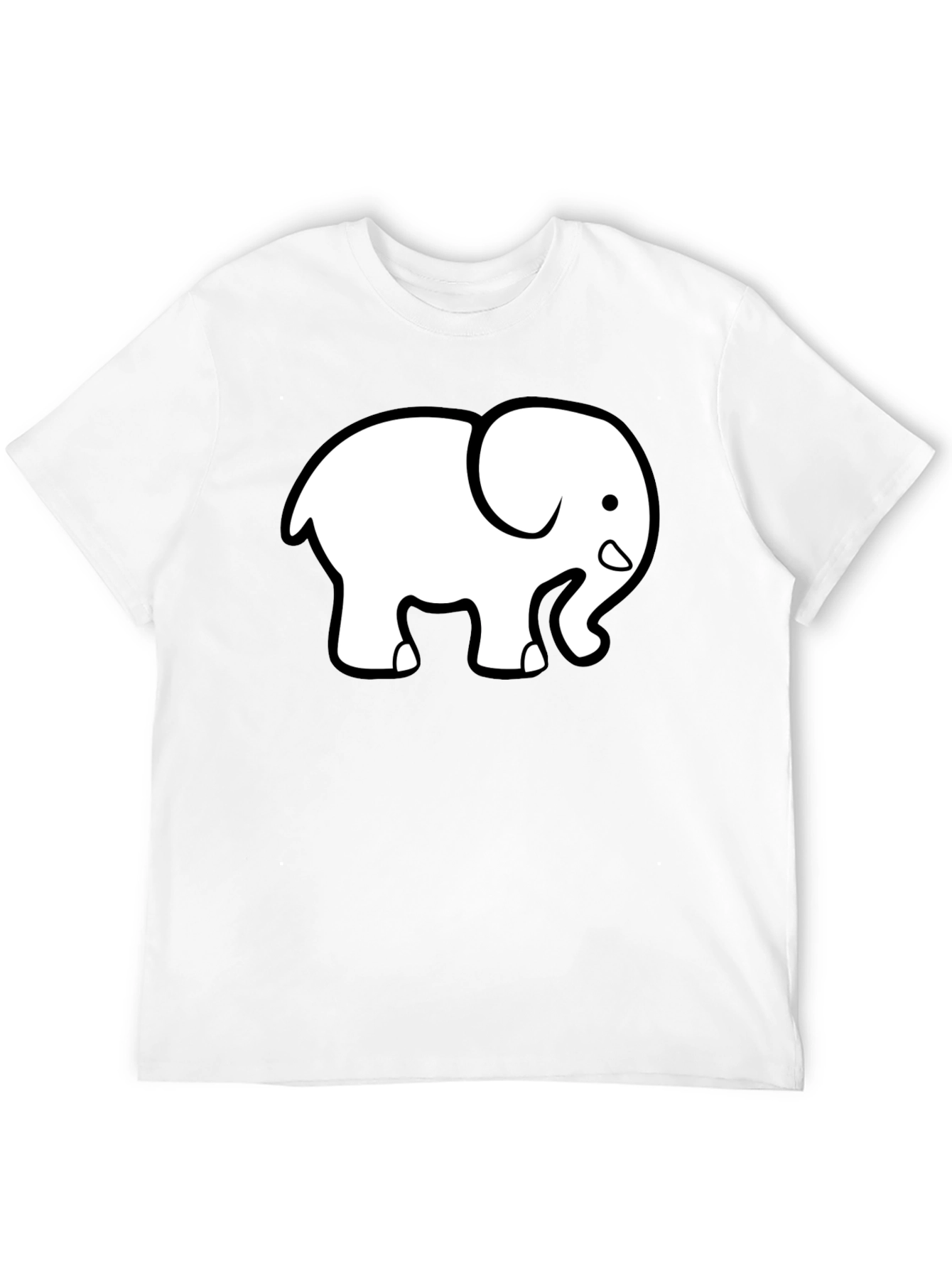 Cute Elephant Graphic Tee - Black Cotton T-Shirt