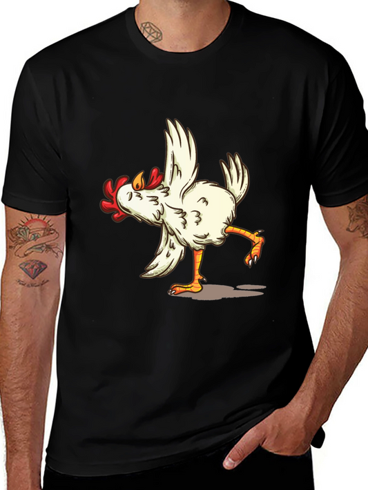 Funny Chicken Dance Graphic Tee - Black T-Shirt
