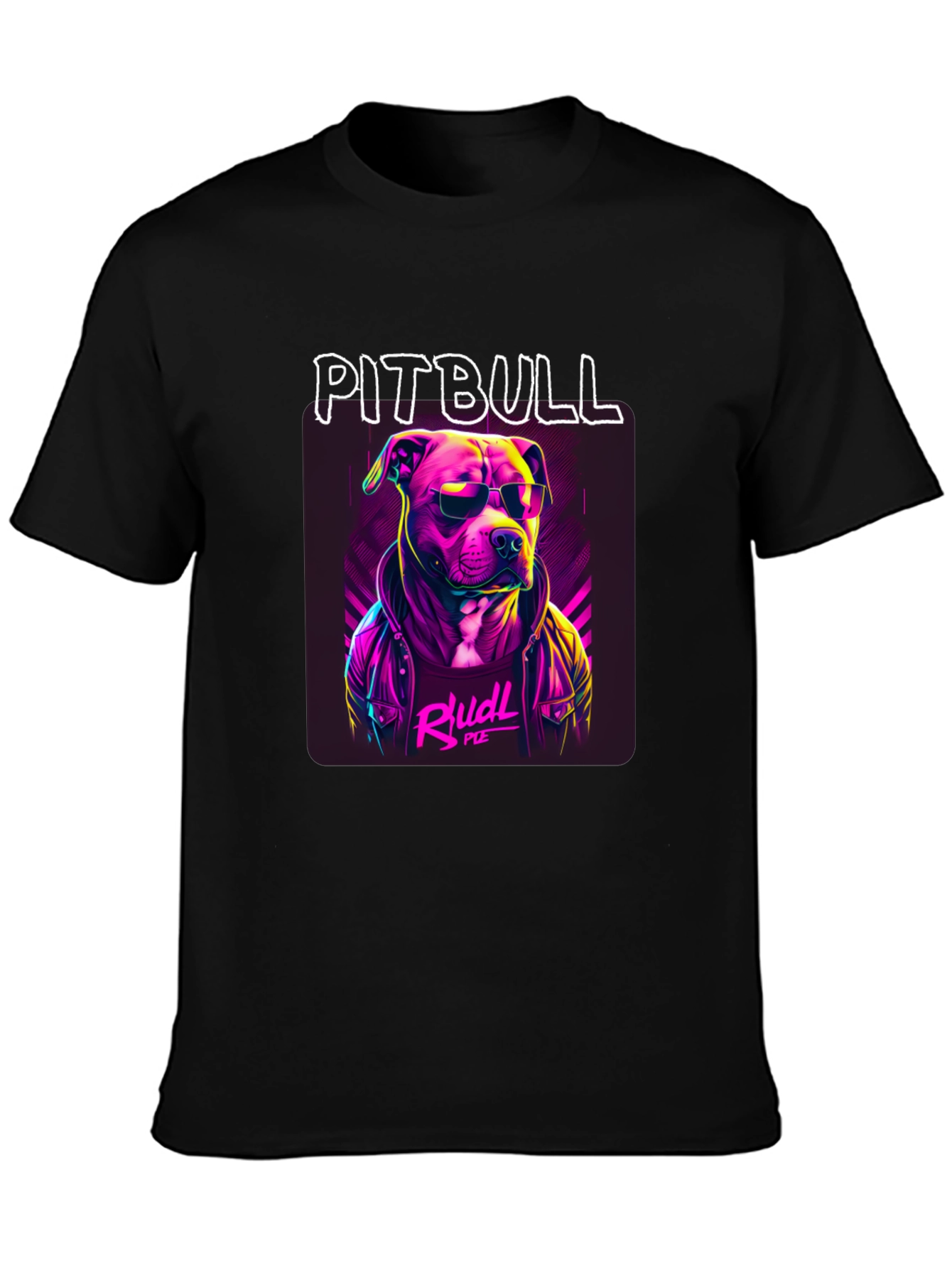 Cool Pitbull Graphic Tee - Black Cotton T-Shirt