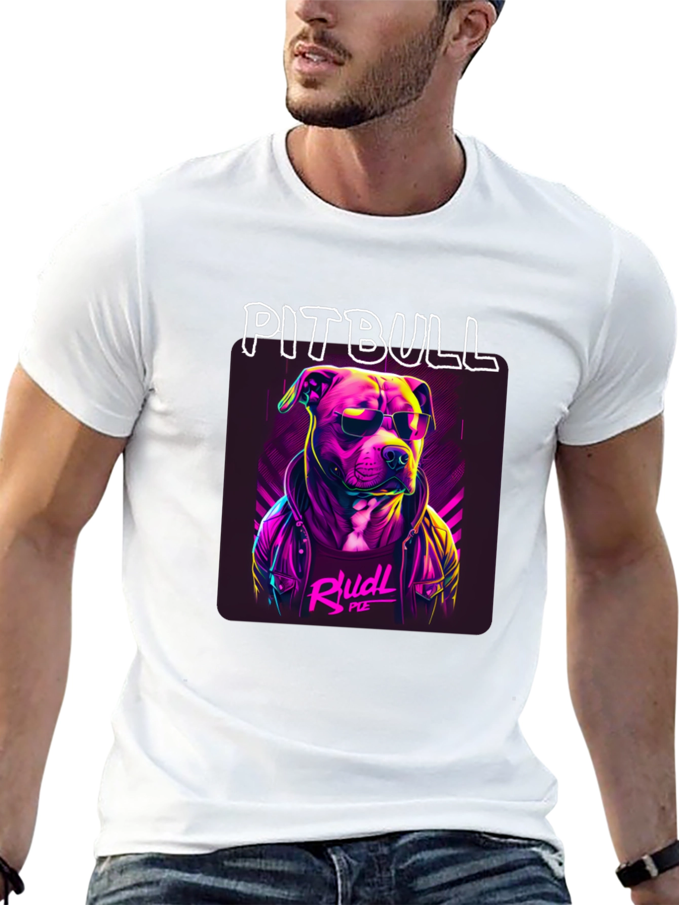 Cool Pitbull Graphic Tee - Black Cotton T-Shirt