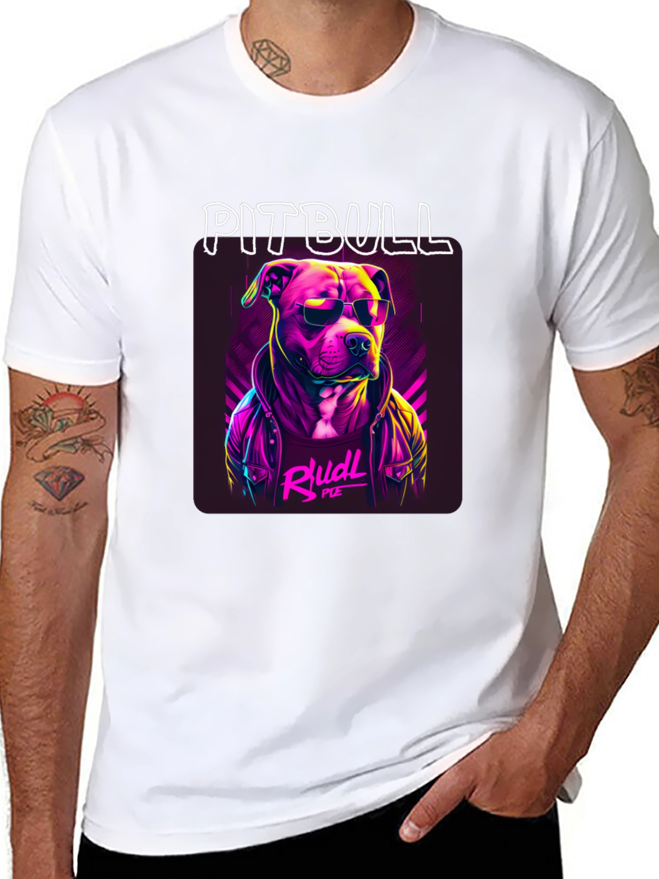 Cool Pitbull Graphic Tee - Black Cotton T-Shirt