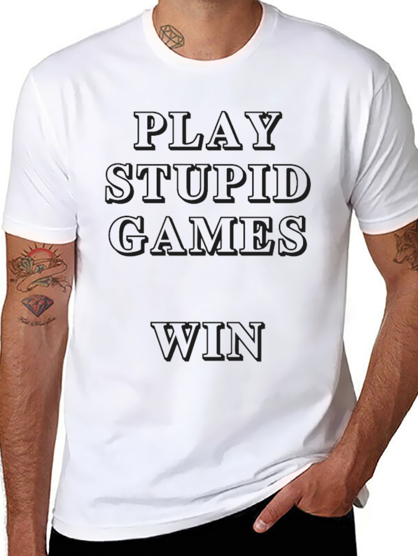 Play Stupid Games Win Black Graphic Tee