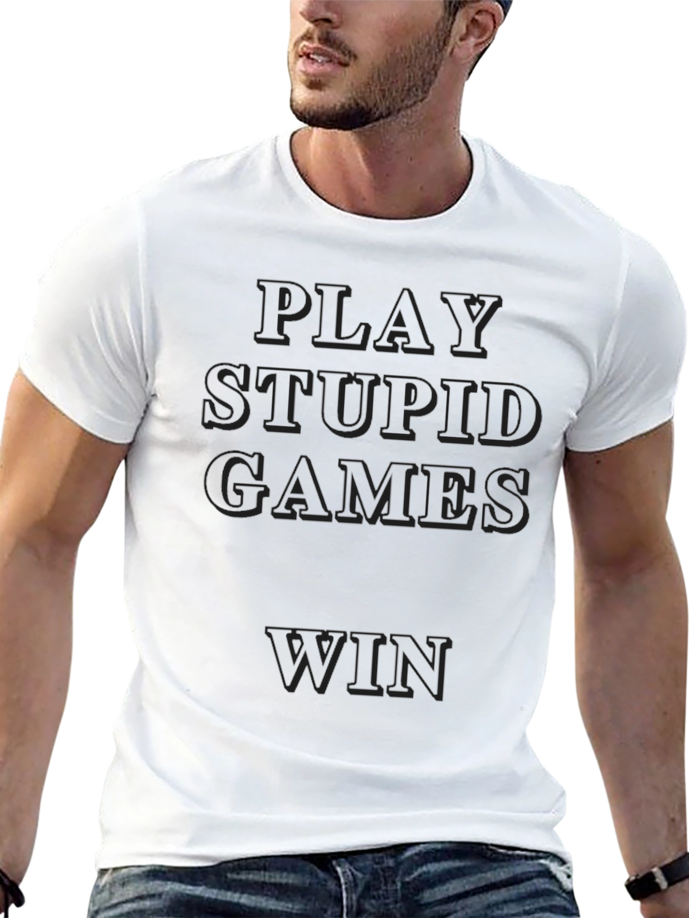 Play Stupid Games Win Black Graphic Tee