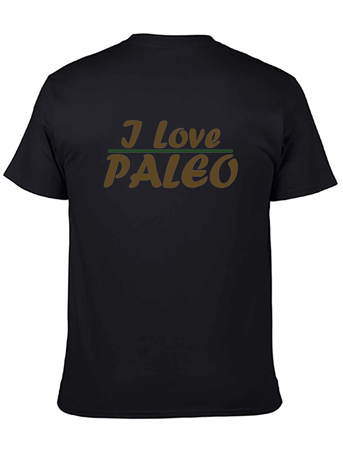 I Love Paleo T-Shirt - Black Crew Neck Tee