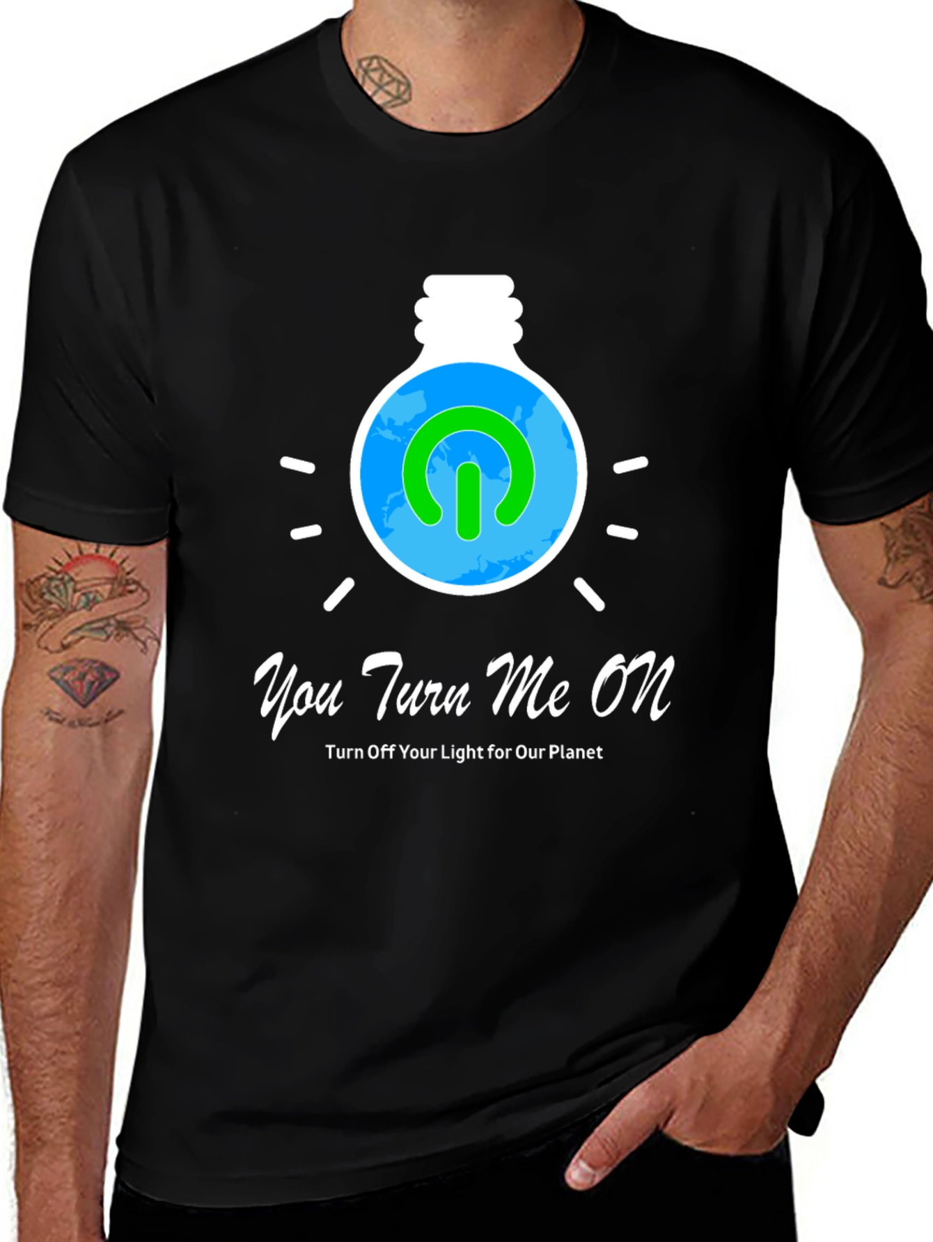 Eco-Friendly Turn Me On Graphic Tee