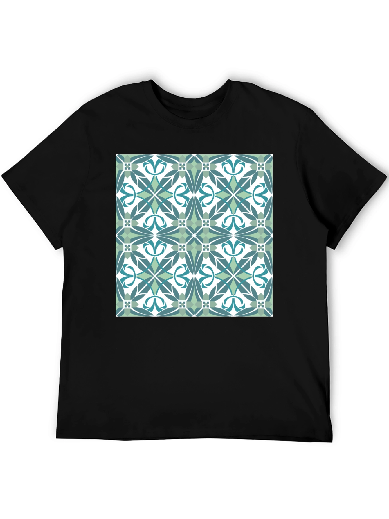Geometric Tile Pattern T-Shirt - Modern Style