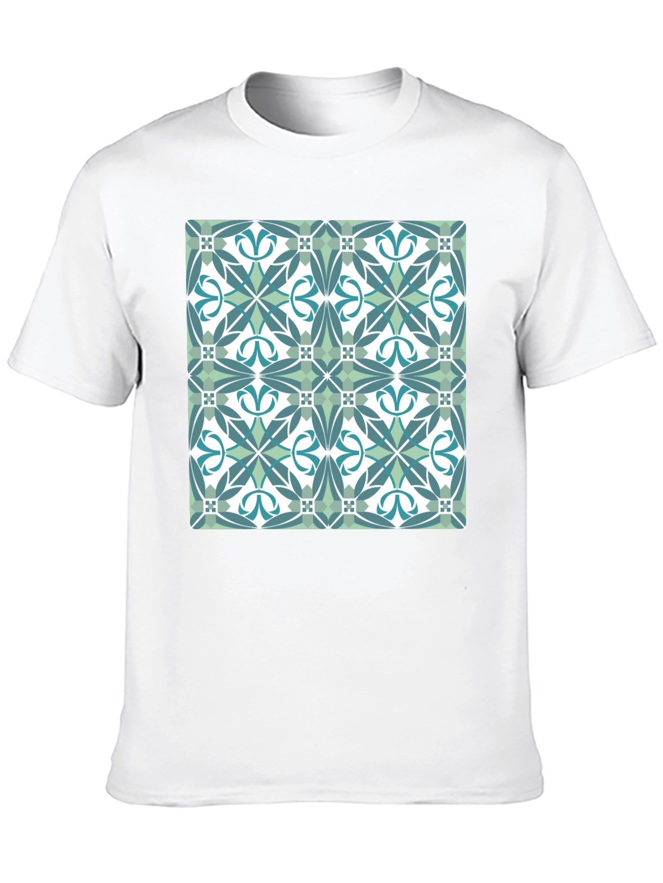 Geometric Tile Pattern T-Shirt - Modern Style