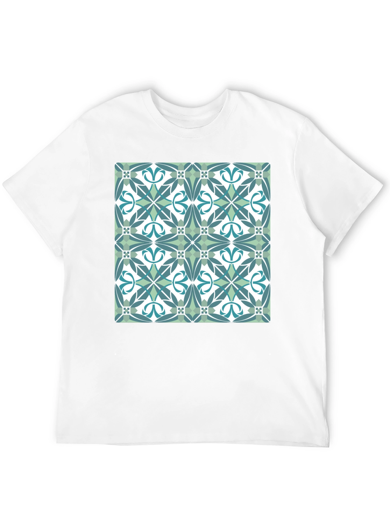 Geometric Tile Pattern T-Shirt - Modern Style