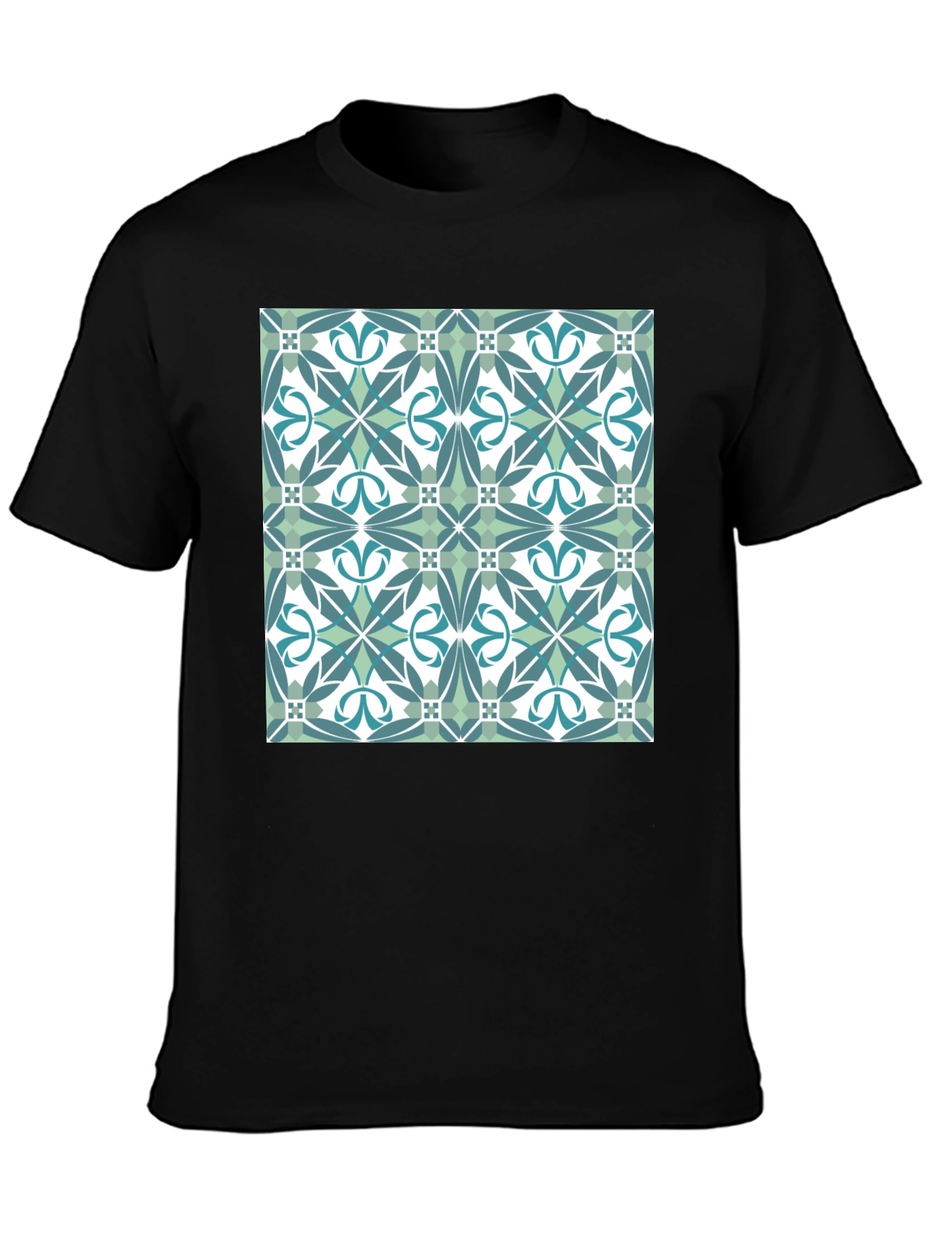 Geometric Tile Pattern T-Shirt - Modern Style