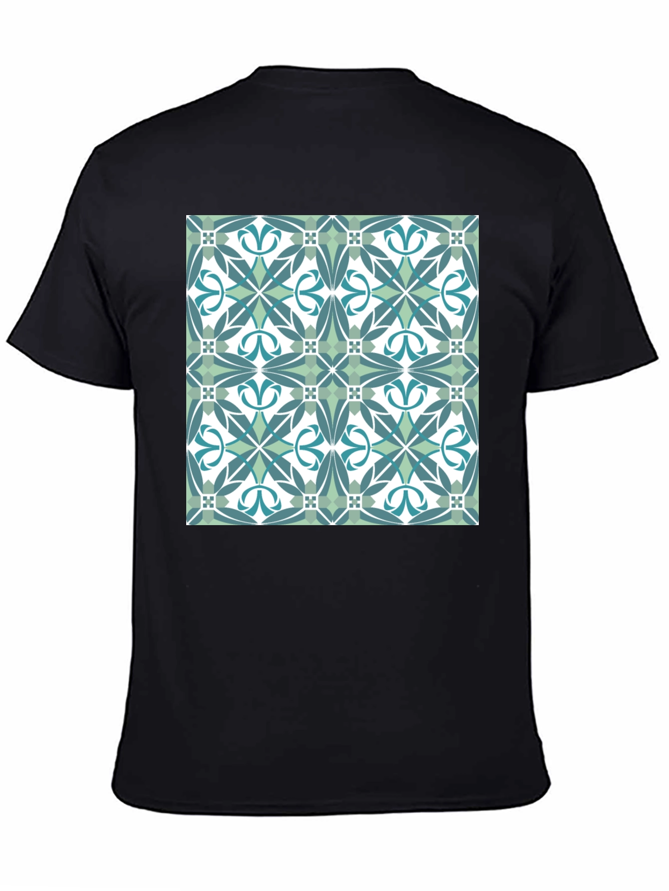Geometric Tile Pattern T-Shirt - Modern Style