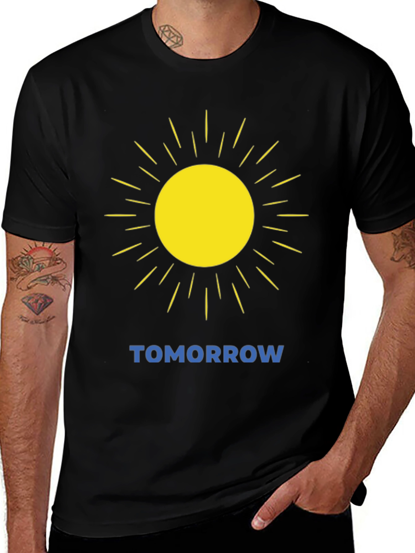 Sunshine Tomorrow Graphic Tee - Black Cotton Blend