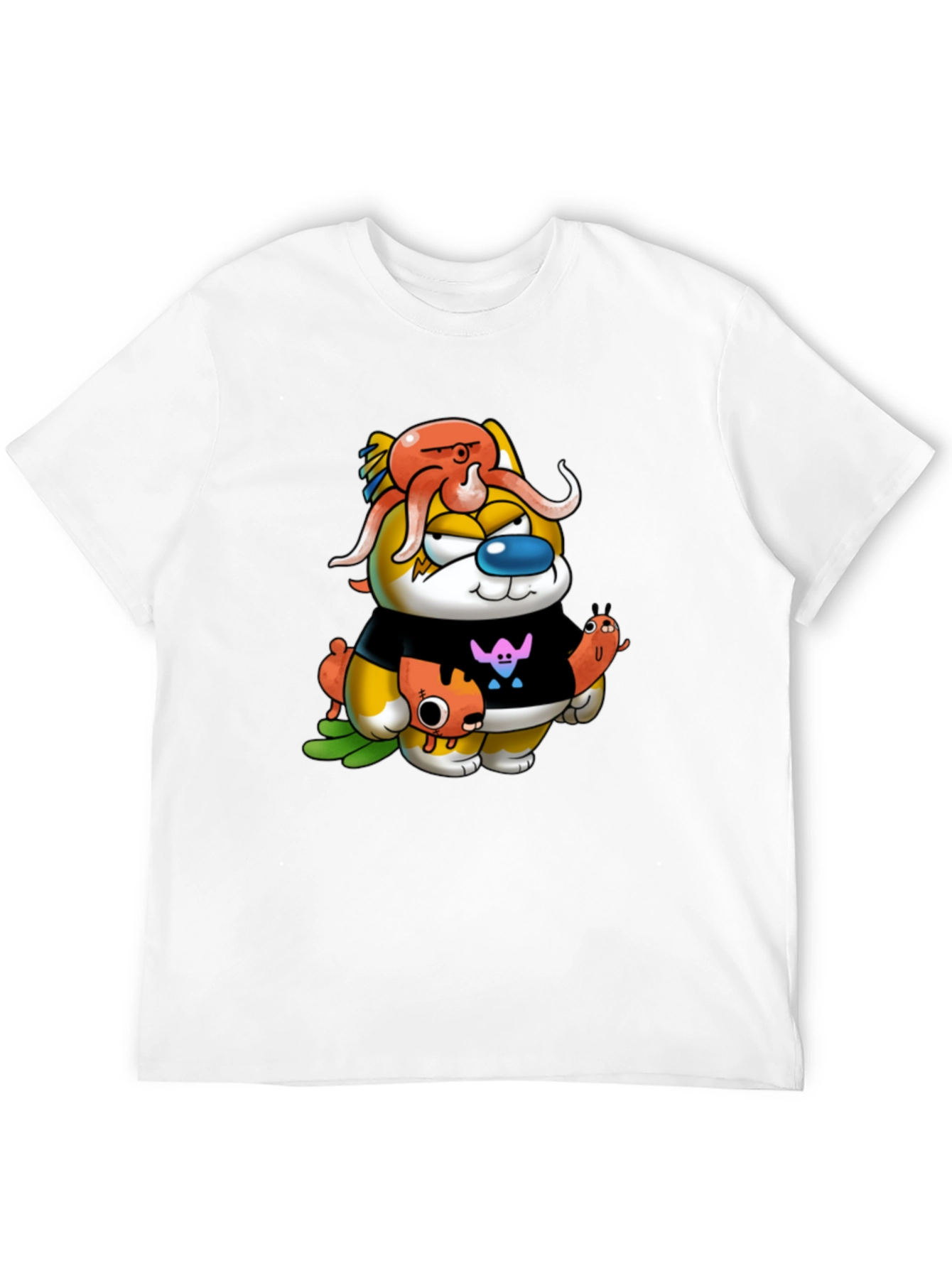 Cartoon Character Graphic Black Tee