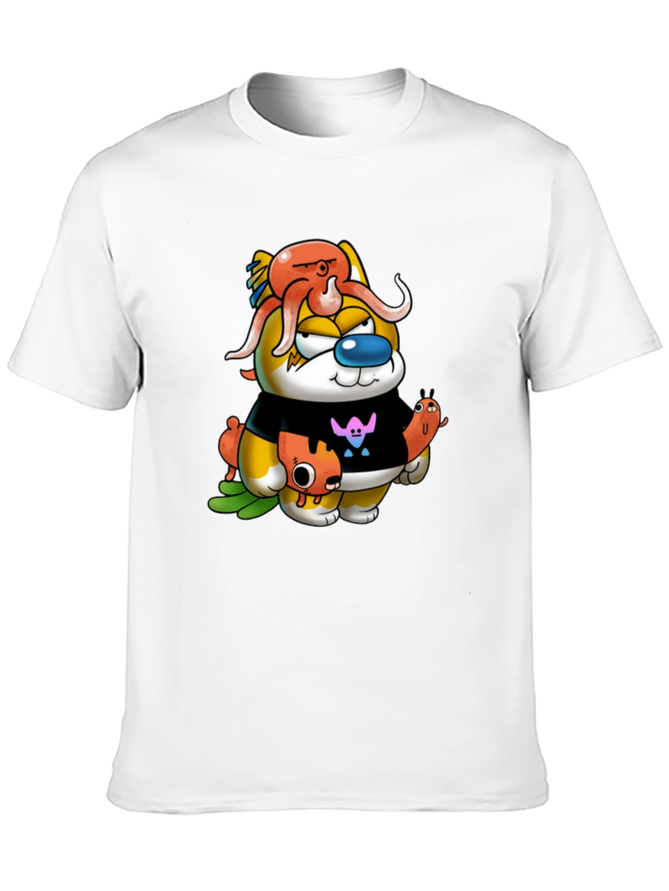 Cartoon Character Graphic Black Tee