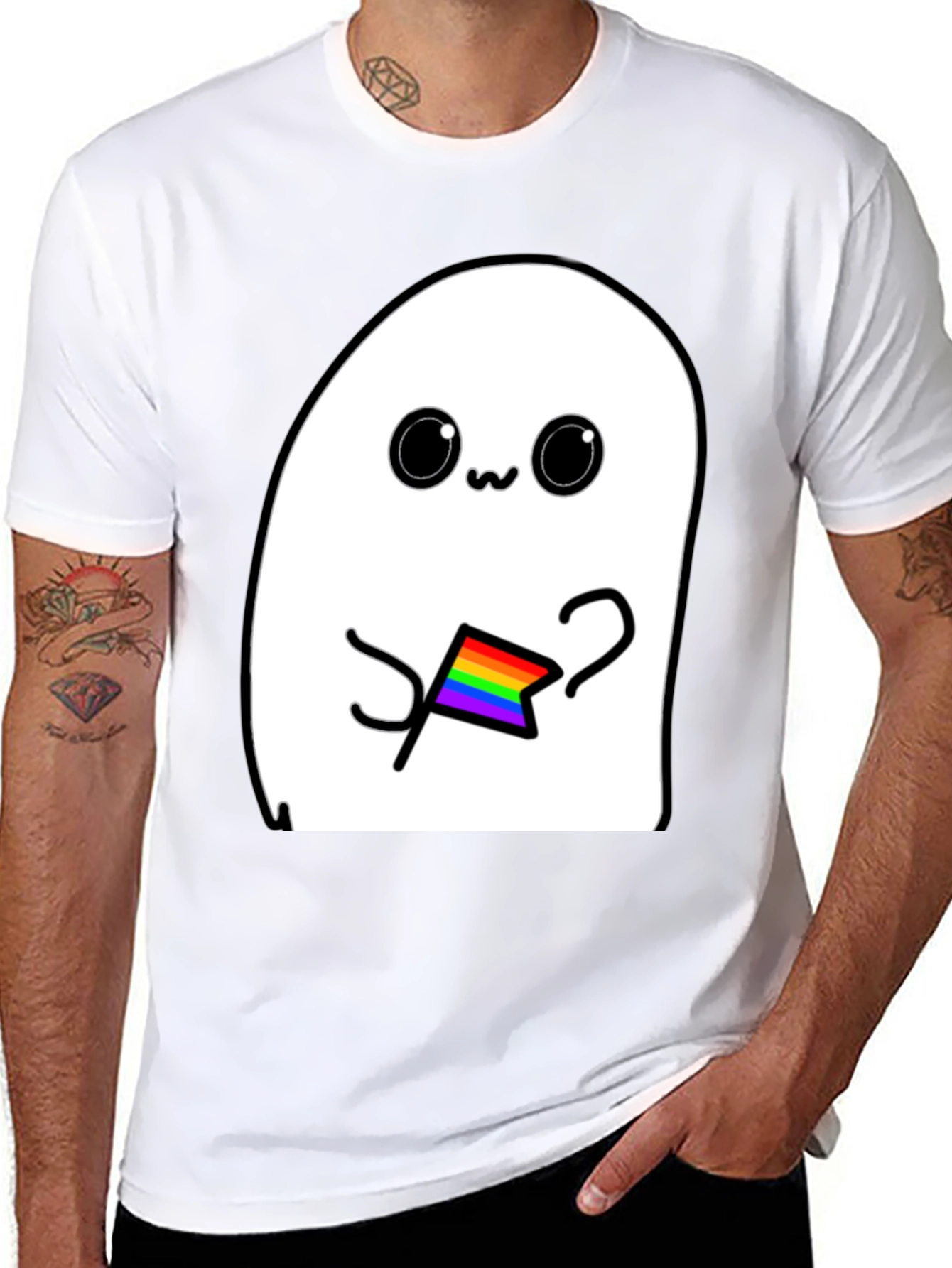 Cute Ghost LGBT Pride T-Shirt