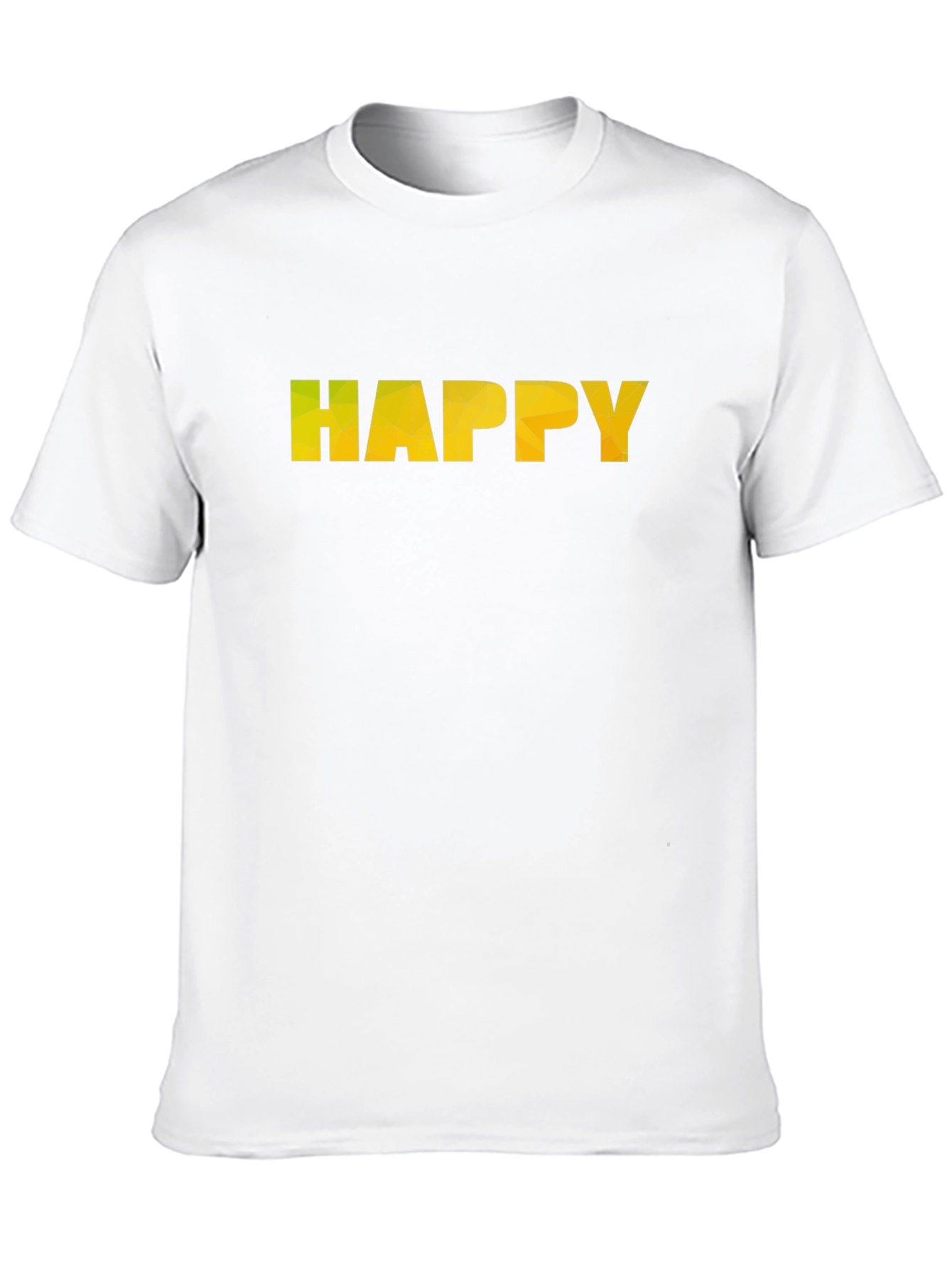 Geometric HAPPY Graphic Black T-Shirt