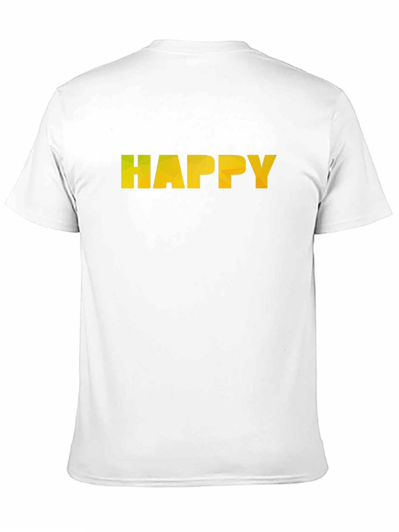 Geometric HAPPY Graphic Black T-Shirt