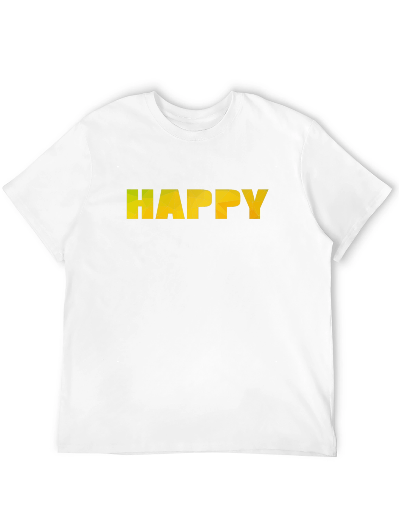 Geometric HAPPY Graphic Black T-Shirt