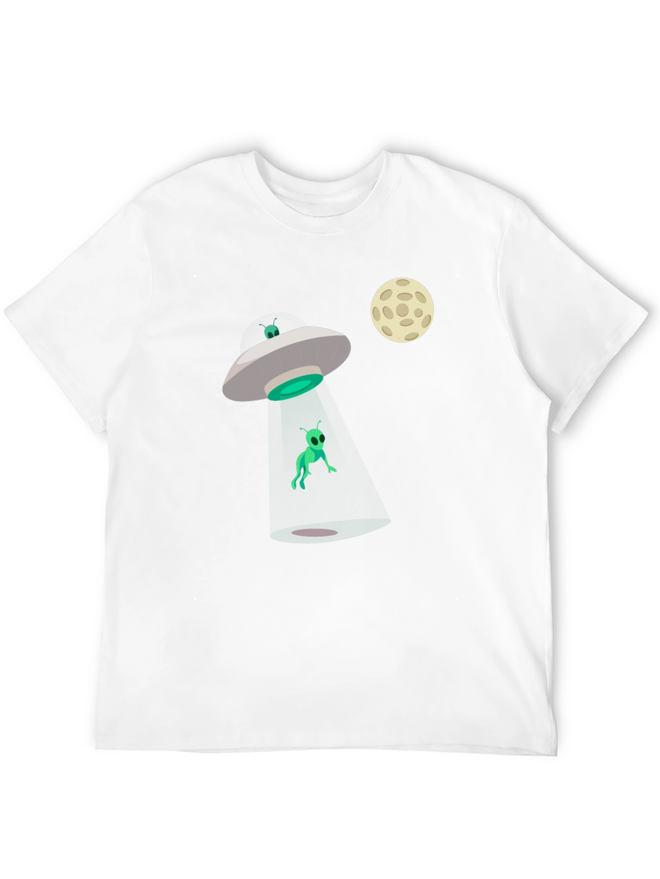Alien Abduction Graphic T-Shirt - Black Cotton Tee