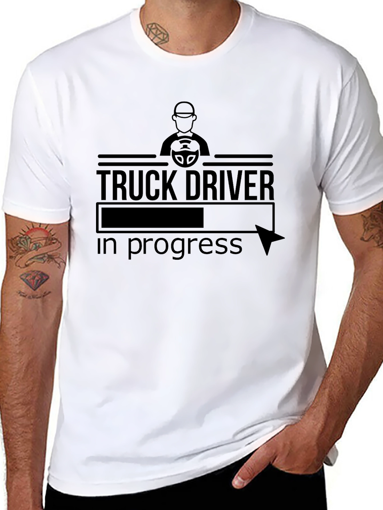 Truck Driver in Progress Graphic T-Shirt