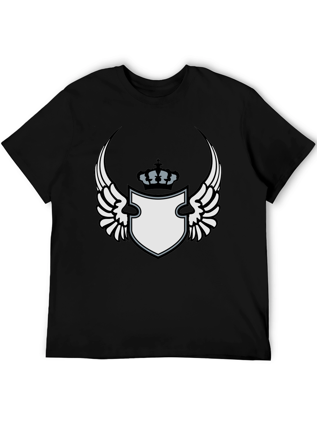 Winged Crest Graphic Black T-Shirt