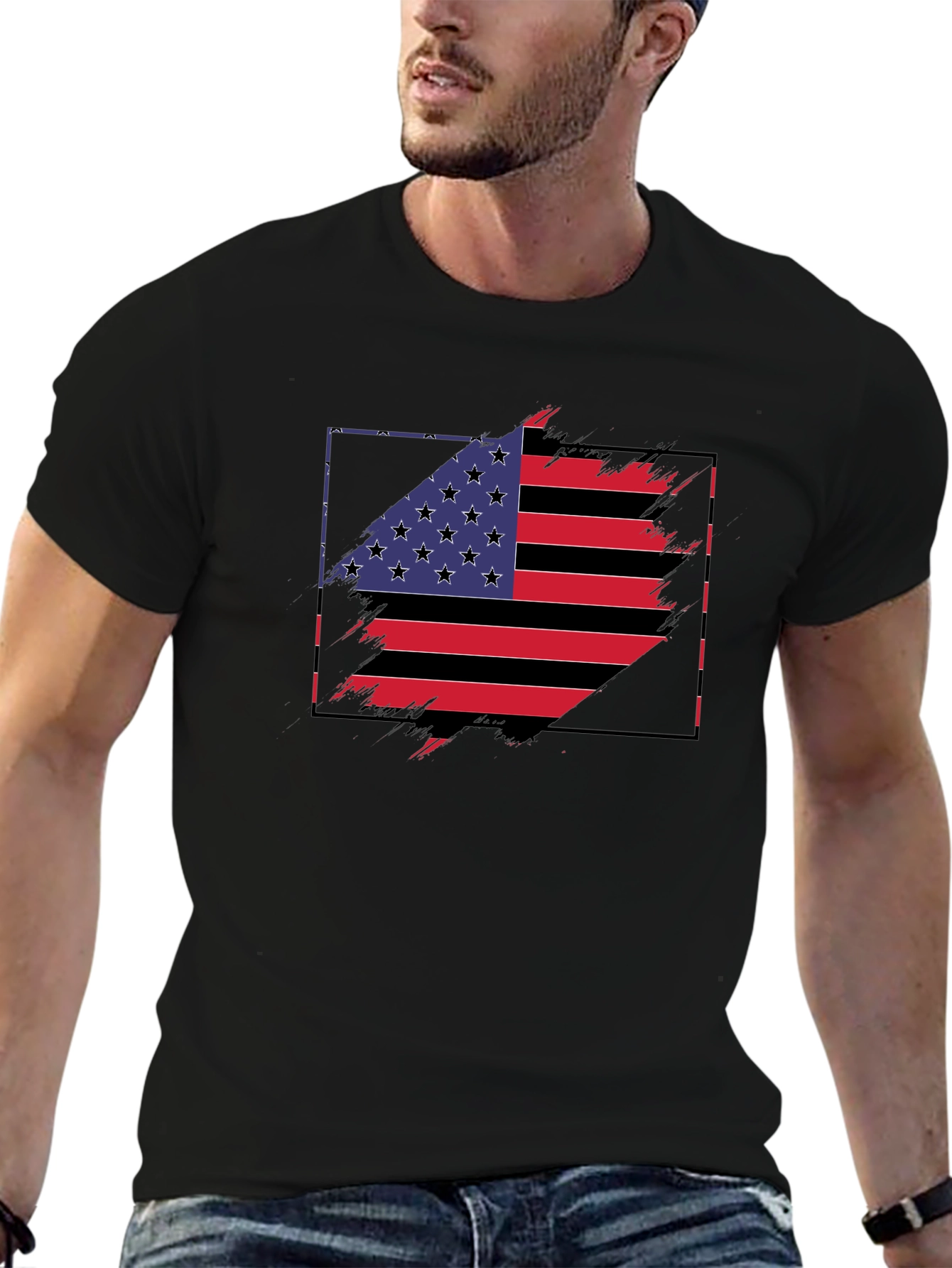 USA Flag Graphic Tee - Patriotic Style