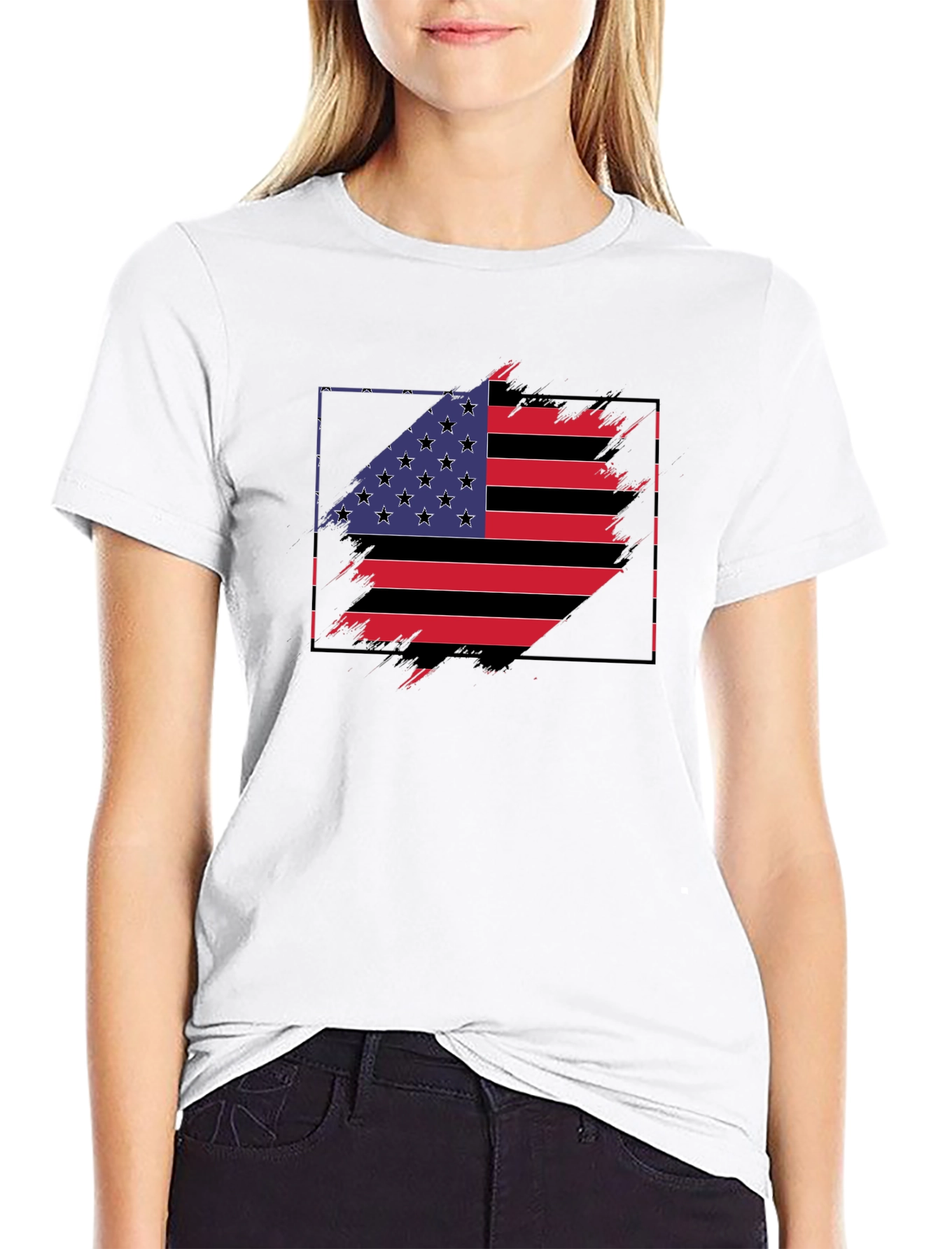 USA Flag Graphic Tee - Patriotic Style