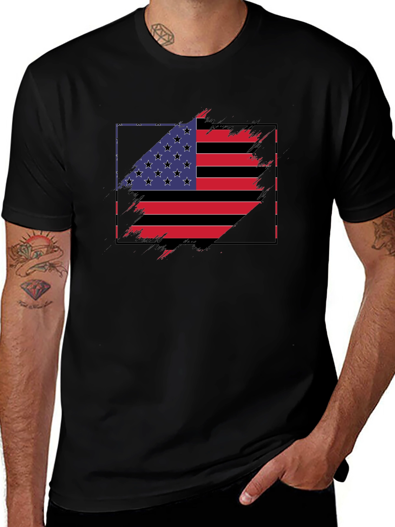 USA Flag Graphic Tee - Patriotic Style