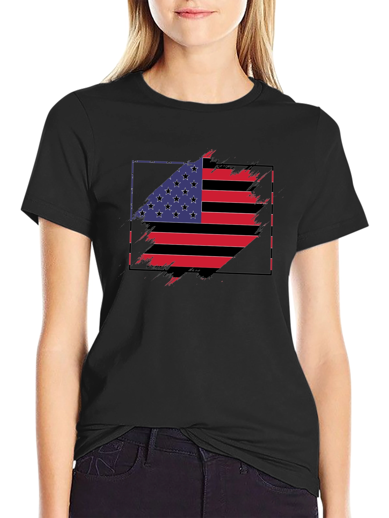 USA Flag Graphic Tee - Patriotic Style