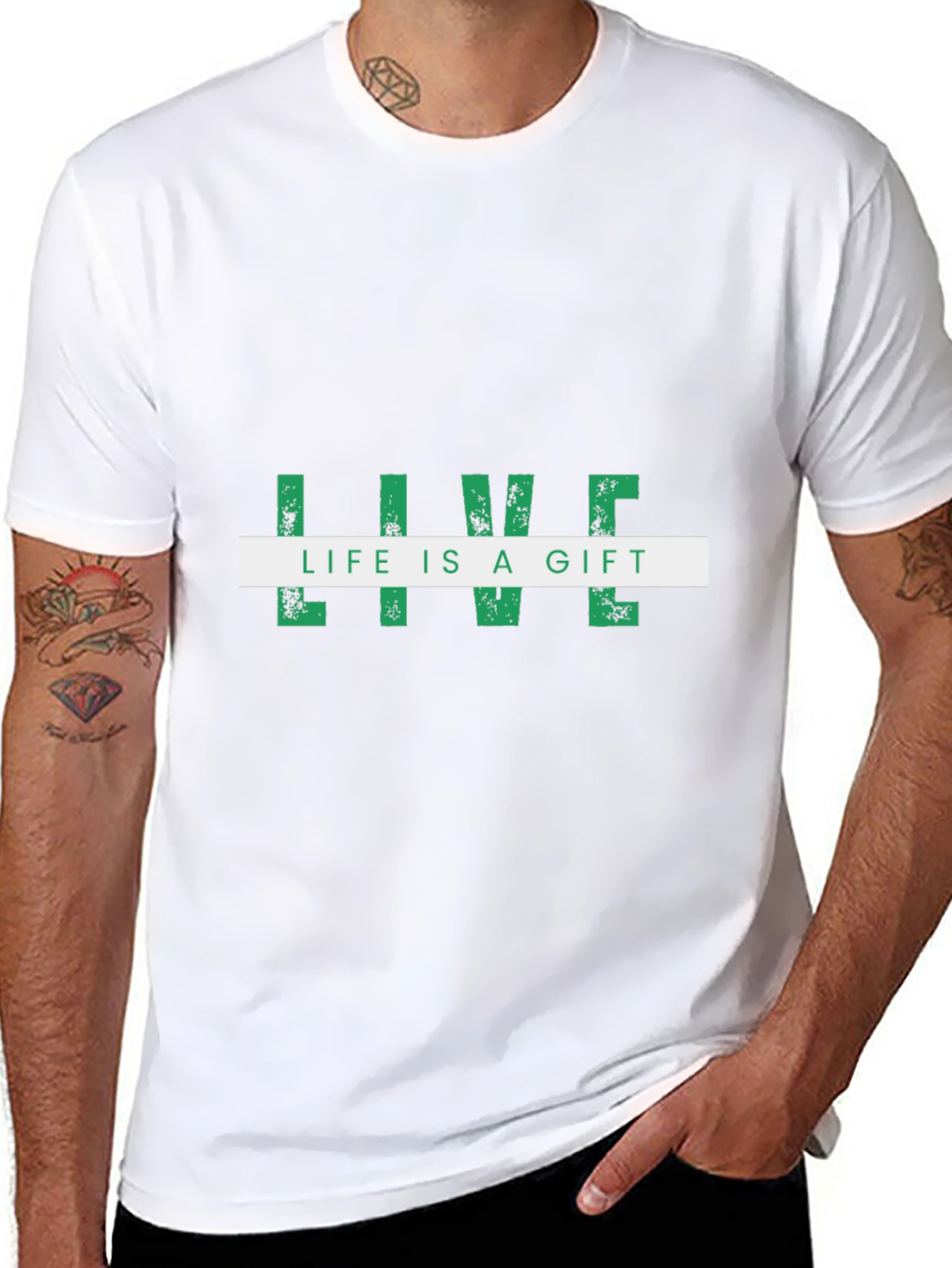 Live Life Is A Gift Black Graphic Tee