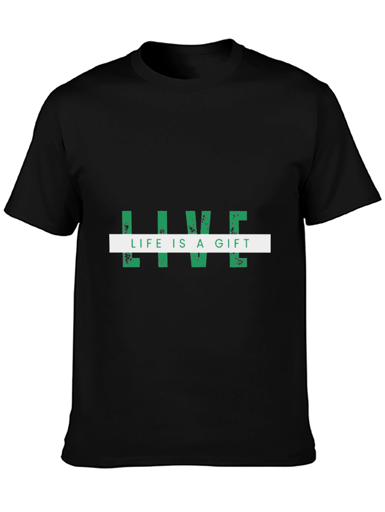 Live Life Is A Gift Black Graphic Tee