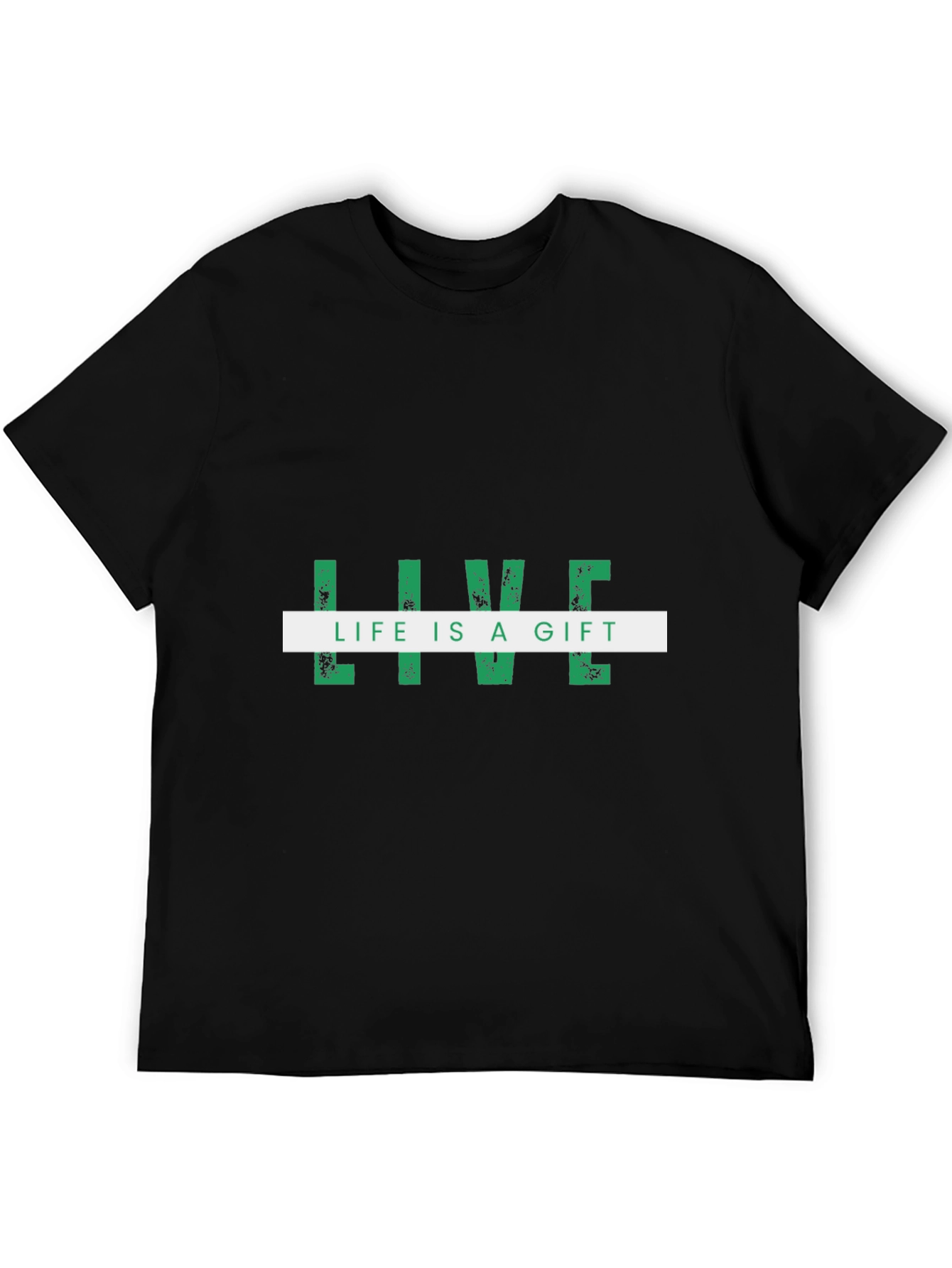 Live Life Is A Gift Black Graphic Tee