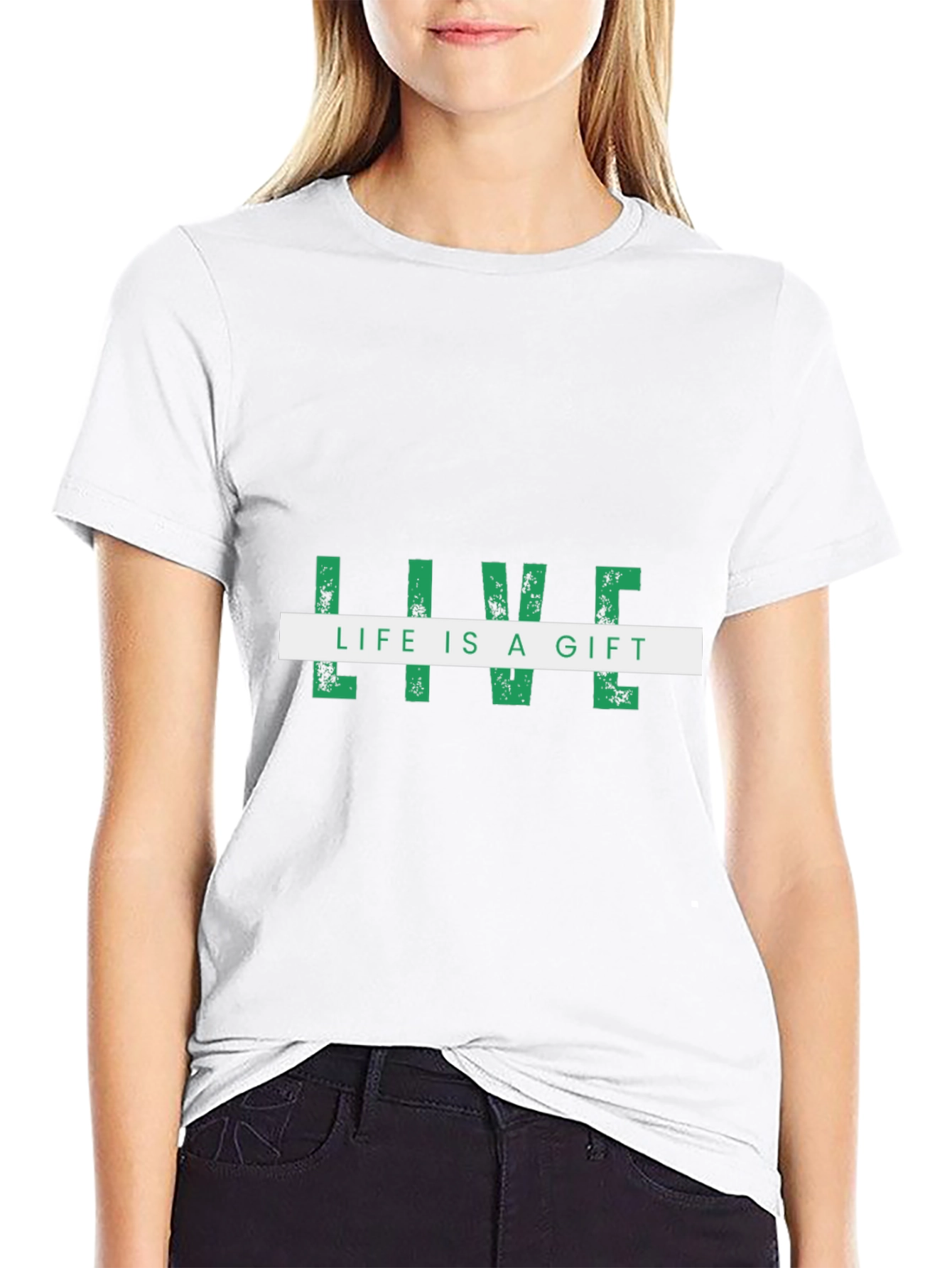 Live Life Is A Gift Black Graphic Tee
