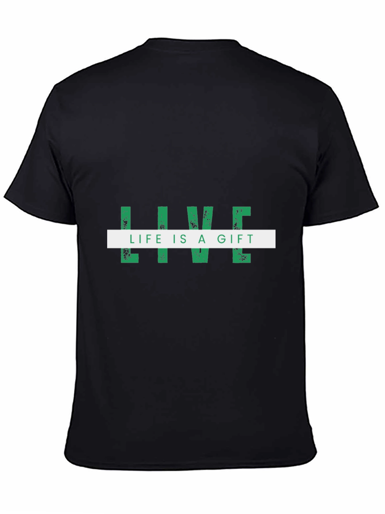Live Life Is A Gift Black Graphic Tee