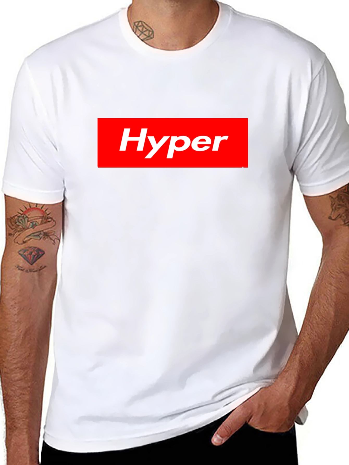 Hyper Graphic Print Black Tee - Trendy Casual Style